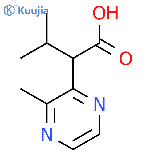 3-methyl-2-(3-methylpyrazin-2-yl)butanoic acid structure