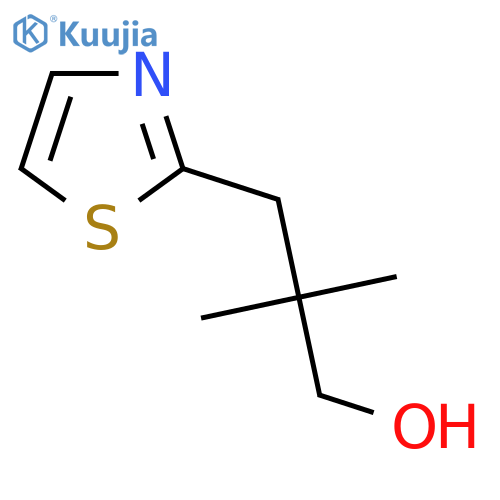 2,2-dimethyl-3-(1,3-thiazol-2-yl)propan-1-ol structure