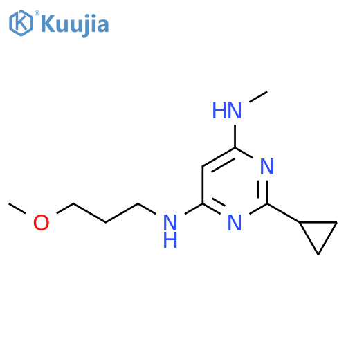 2-cyclopropyl-N4-(3-methoxypropyl)-N6-methylpyrimidine-4,6-diamine structure