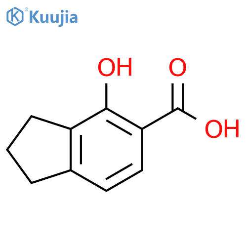 4-hydroxy-2,3-dihydro-1H-indene-5-carboxylic acid structure