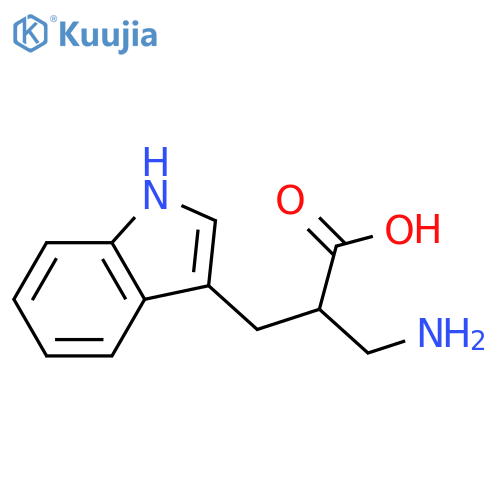 2-(aminomethyl)-3-(1H-indol-3-yl)propanoic acid structure