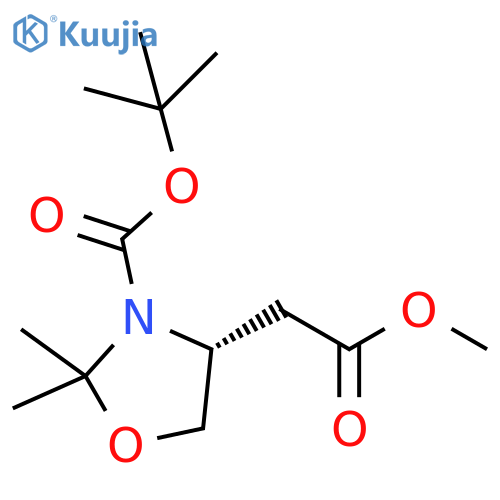 tert-butyl (4R)-4-(2-methoxy-2-oxo-ethyl)-2,2-dimethyl-oxazolidine-3-carboxylate structure