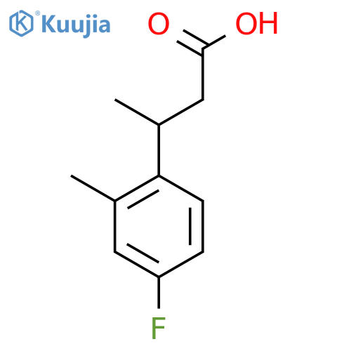 3-(4-fluoro-2-methylphenyl)butanoic acid structure