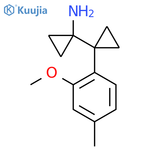1-1-(2-methoxy-4-methylphenyl)cyclopropylcyclopropan-1-amine structure
