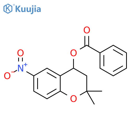 2H-1-Benzopyran-4-ol, 3,4-dihydro-2,2-dimethyl-6-nitro-, 4-benzoate structure