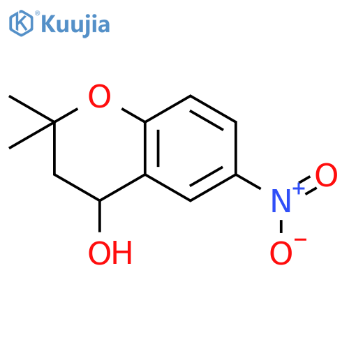 2H-1-Benzopyran-4-ol, 3,4-dihydro-2,2-dimethyl-6-nitro- structure