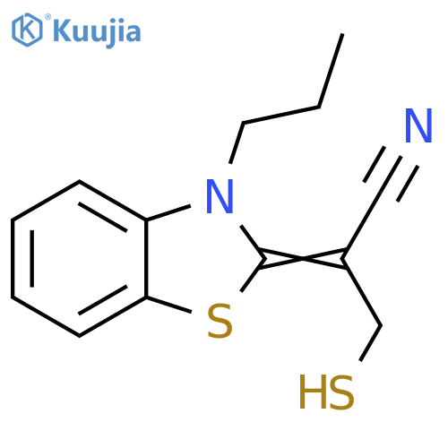 Propanenitrile,3-mercapto-2-(3-propyl-2(3H)-benzothiazolylidene)- structure