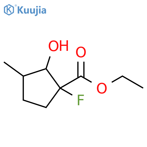 Cyclopentanecarboxylicacid, 1-fluoro-2-hydroxy-3-methyl-, ethyl ester structure