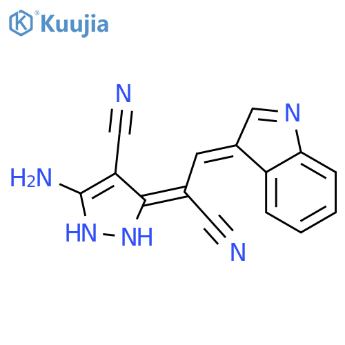 1H-Pyrazole-3-acetonitrile,5-amino-4-cyano-a-(1H-indol-3-ylmethylene)-,(aZ)- structure