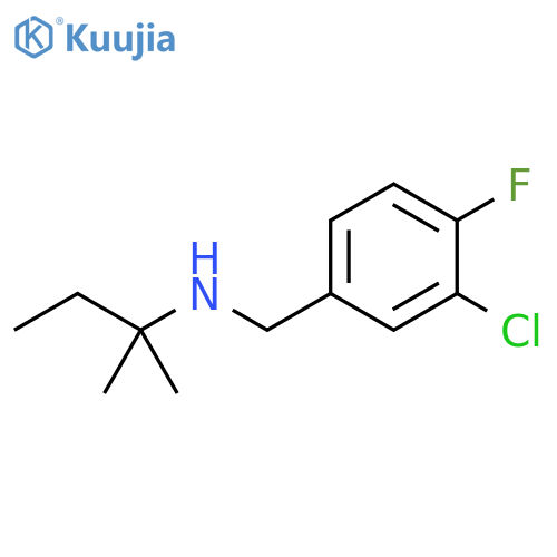 (3-chloro-4-fluorophenyl)methyl(2-methylbutan-2-yl)amine structure