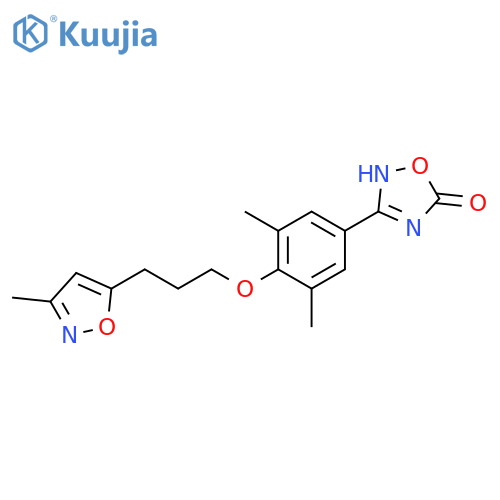 1,2,4-Oxadiazol-5(2H)-one, 3-[3,5-dimethyl-4-[3-(3-methyl-5-isoxazolyl)propoxy]phenyl]- structure