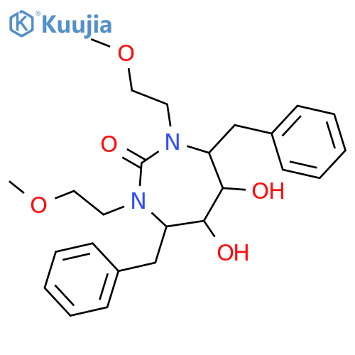 2H-1,3-Diazepin-2-one,hexahydro-5,6-dihydroxy-1,3-bis(2-methoxyethyl)-4,7-bis(phenylmethyl)-,(4R,5S,6S,7R)- structure