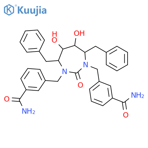 Benzamide,3,3'-[[(4R,5S,6S,7R)-tetrahydro-5,6-dihydroxy-2-oxo-4,7-bis(phenylmethyl)-1H-1,3-diazepine-1,3(2H)-diyl]bis(methylene)]bis- structure