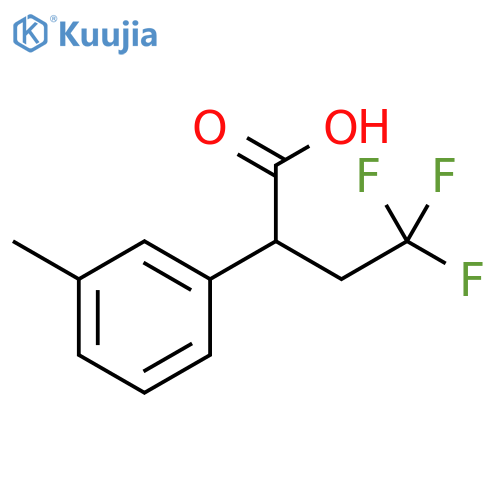 4,4,4-trifluoro-2-(3-methylphenyl)butanoic acid structure