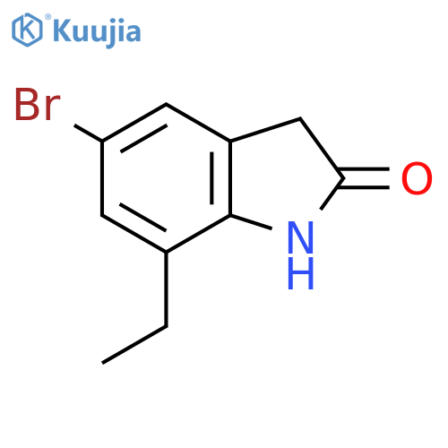 5-bromo-7-ethyl-2,3-dihydro-1H-indol-2-one structure