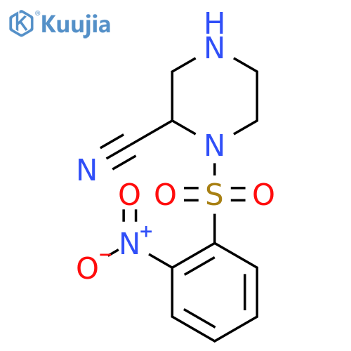 1-(2-nitrobenzenesulfonyl)piperazine-2-carbonitrile structure