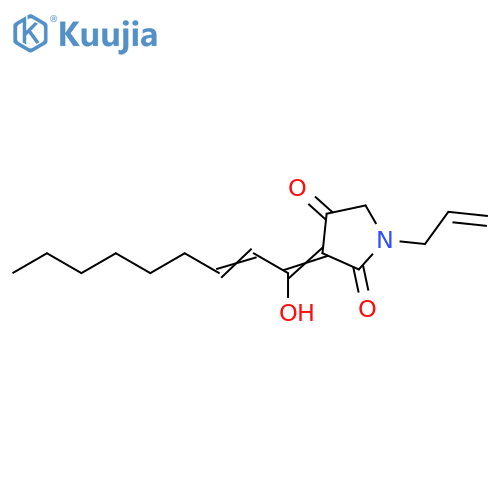 2,4-Pyrrolidinedione, 3-(1-hydroxy-2-nonenylidene)-1-(2-propenyl)- structure