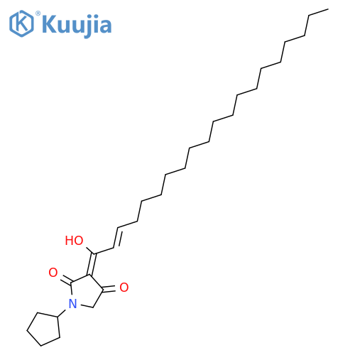 2,4-Pyrrolidinedione, 1-cyclopentyl-3-(1-hydroxy-2-eicosenylidene)- structure