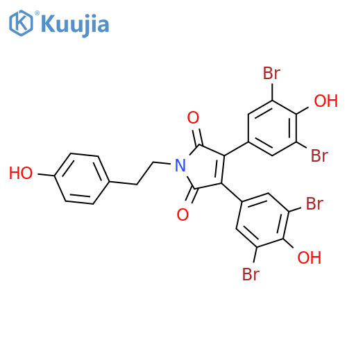 1H-Pyrrole-2,5-dione,3,4-bis(3,5-dibromo-4-hydroxyphenyl)-1-[2-(4-hydroxyphenyl)ethyl]- structure