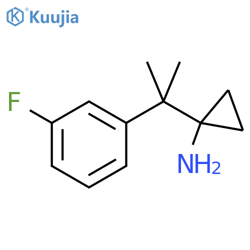 1-2-(3-fluorophenyl)propan-2-ylcyclopropan-1-amine structure