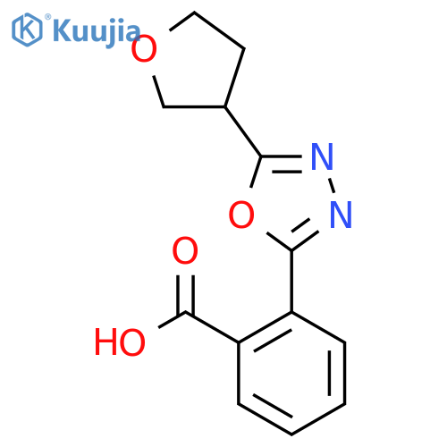 2-5-(oxolan-3-yl)-1,3,4-oxadiazol-2-ylbenzoic acid structure