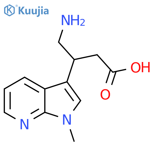 4-amino-3-{1-methyl-1H-pyrrolo2,3-bpyridin-3-yl}butanoic acid structure