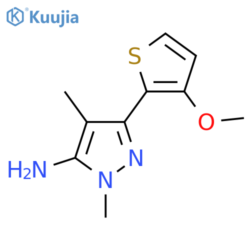 3-(3-methoxythiophen-2-yl)-1,4-dimethyl-1H-pyrazol-5-amine structure