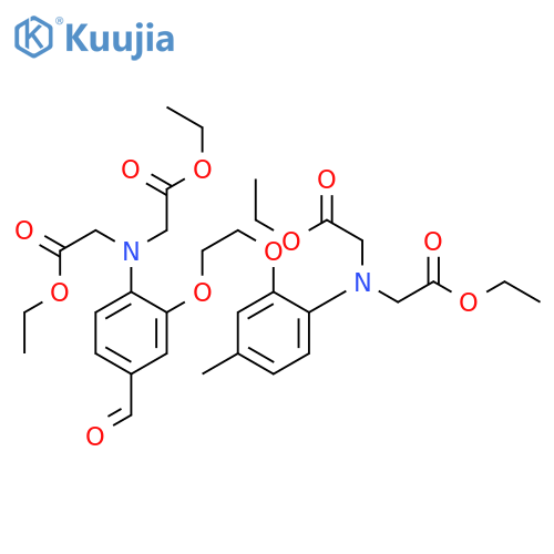 Glycine, N-[2-[2-[2-[bis(2-ethoxy-2-oxoethyl)amino]-5-formylphenoxy]ethoxy]-4-methylphenyl]-N-(2-ethoxy-2-oxoethyl)-, ethyl ester structure