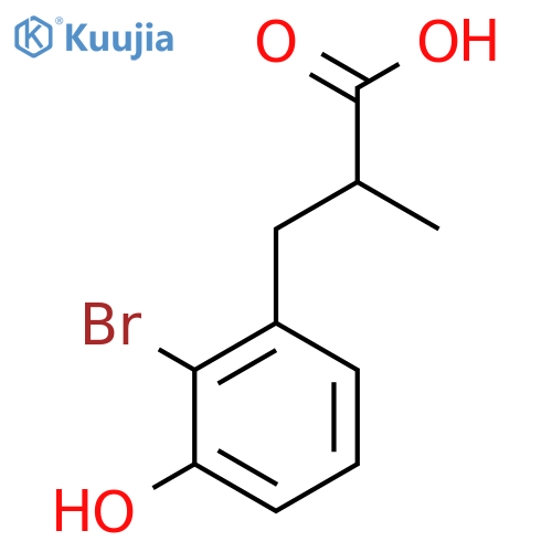 3-(2-bromo-3-hydroxyphenyl)-2-methylpropanoic acid structure
