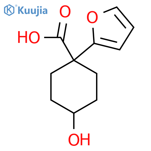 1-(furan-2-yl)-4-hydroxycyclohexane-1-carboxylic acid structure