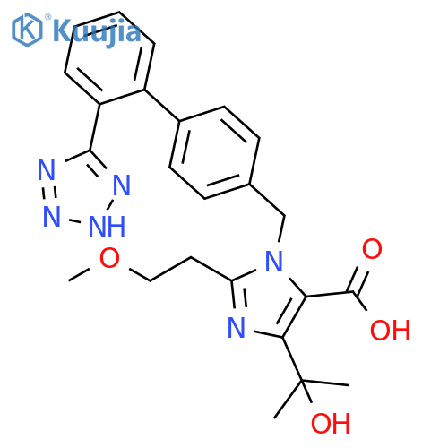 1H-Imidazole-5-carboxylic acid,4-(1-hydroxy-1-methylethyl)-2-(2-methoxyethyl)-1-[[2'-(1H-tetrazol-5-yl)[1,1'-biphenyl]-4-yl]methyl]- structure