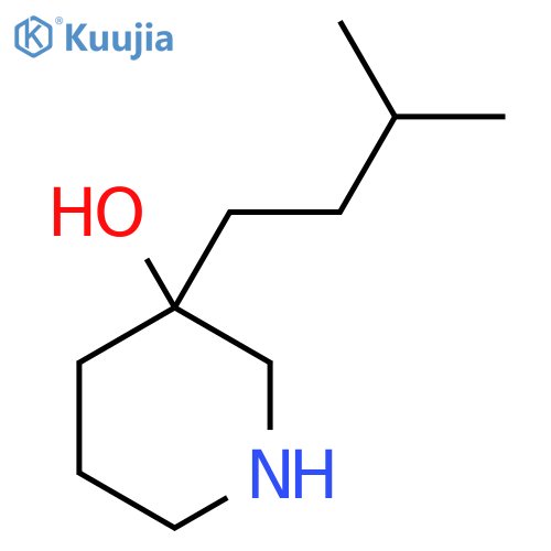 3-(3-methylbutyl)piperidin-3-ol structure