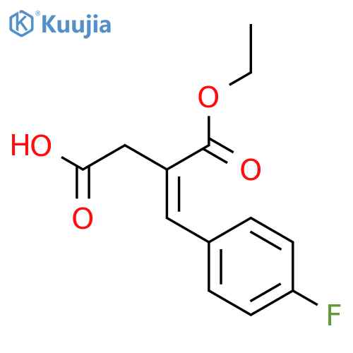 (E)-3-(ethoxycarbonyl)-4-(4-fluorophenyl)but-3-enoic acid structure