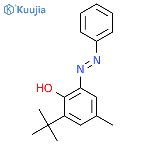 Phenol, 2-(1,1-dimethylethyl)-4-methyl-6-(phenylazo)- structure
