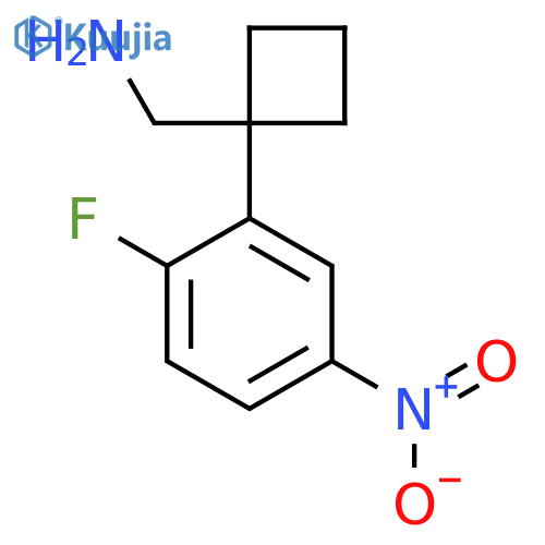 1-(2-fluoro-5-nitrophenyl)cyclobutylmethanamine structure