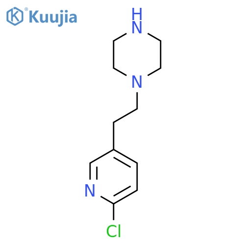1-2-(6-chloropyridin-3-yl)ethylpiperazine structure
