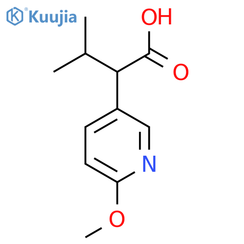 2-(6-methoxypyridin-3-yl)-3-methylbutanoic acid structure