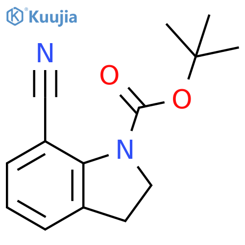 1H-Indole-1-carboxylic acid, 7-cyano-2,3-dihydro-, 1,1-dimethylethyl ester structure