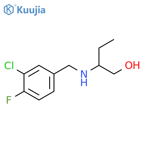 2-{(3-chloro-4-fluorophenyl)methylamino}butan-1-ol structure