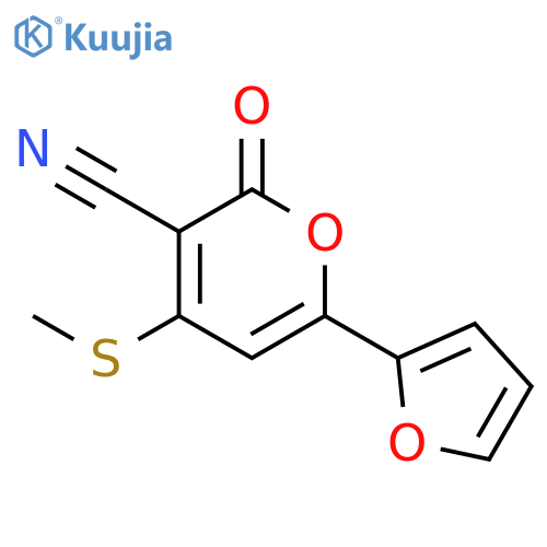 2H-Pyran-3-carbonitrile, 6-(2-furanyl)-4-(methylthio)-2-oxo- structure