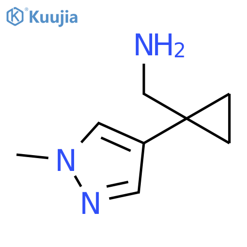 Cyclopropanemethanamine, 1-(1-methyl-1H-pyrazol-4-yl)- structure