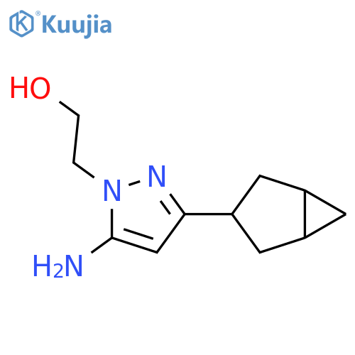 2-(5-amino-3-{bicyclo3.1.0hexan-3-yl}-1H-pyrazol-1-yl)ethan-1-ol structure