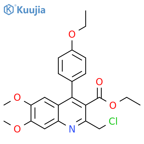 3-Quinolinecarboxylic acid, 2-(chloromethyl)-4-(4-ethoxyphenyl)-6,7-dimethoxy-, ethyl ester structure