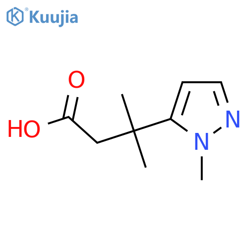 3-methyl-3-(1-methyl-1H-pyrazol-5-yl)butanoic acid structure