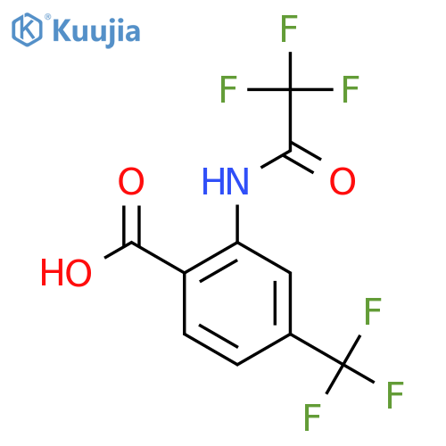 2-(trifluoroacetamido)-4-(trifluoromethyl)benzoic acid structure