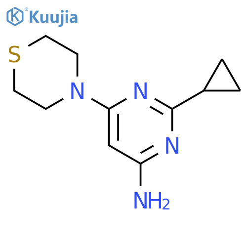 2-cyclopropyl-6-thiomorpholinopyrimidin-4-amine structure