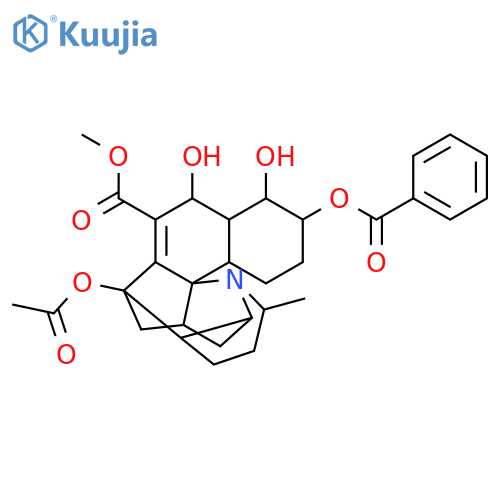 5,6,9-[1]Butanyl[4]ylidene-5H-benz[6,7]indeno[7a,1-b]pyrrole-10-carboxylicacid,9-(acetyloxy)-2-(benzoyloxy)-1,2,3,4,4a,6,7,7a,8,9,11,11a-dodecahydro-1,11-dihydroxy-15-methyl-,methyl ester, (1S,2R,4aS,4bS,5R,6S,7aR,9S,11R,11aR,12R,15R)- (9CI) structure
