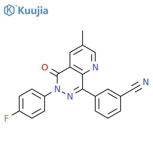 Benzonitrile,3-[6-(4-fluorophenyl)-5,6-dihydro-3-methyl-5-oxopyrido[2,3-d]pyridazin-8-yl]- structure
