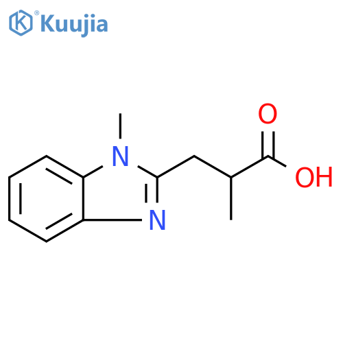 2-methyl-3-(1-methyl-1H-1,3-benzodiazol-2-yl)propanoic acid structure