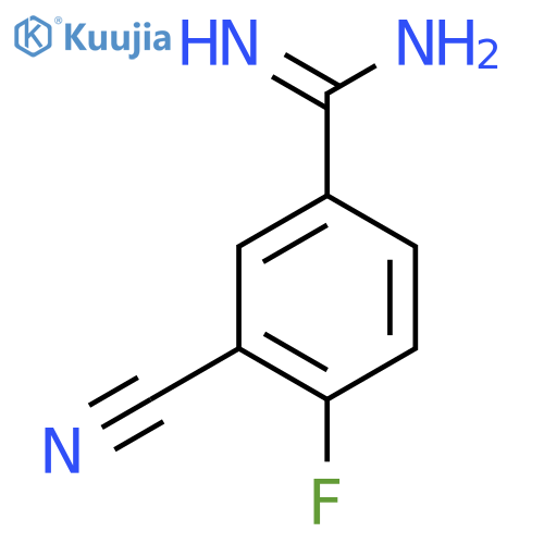 3-cyano-4-fluorobenzene-1-carboximidamide structure